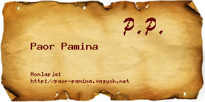 Paor Pamina névjegykártya